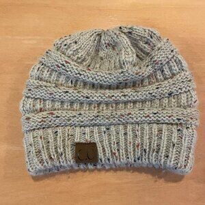 C.C Beanie Women's Grey and Cream Hat